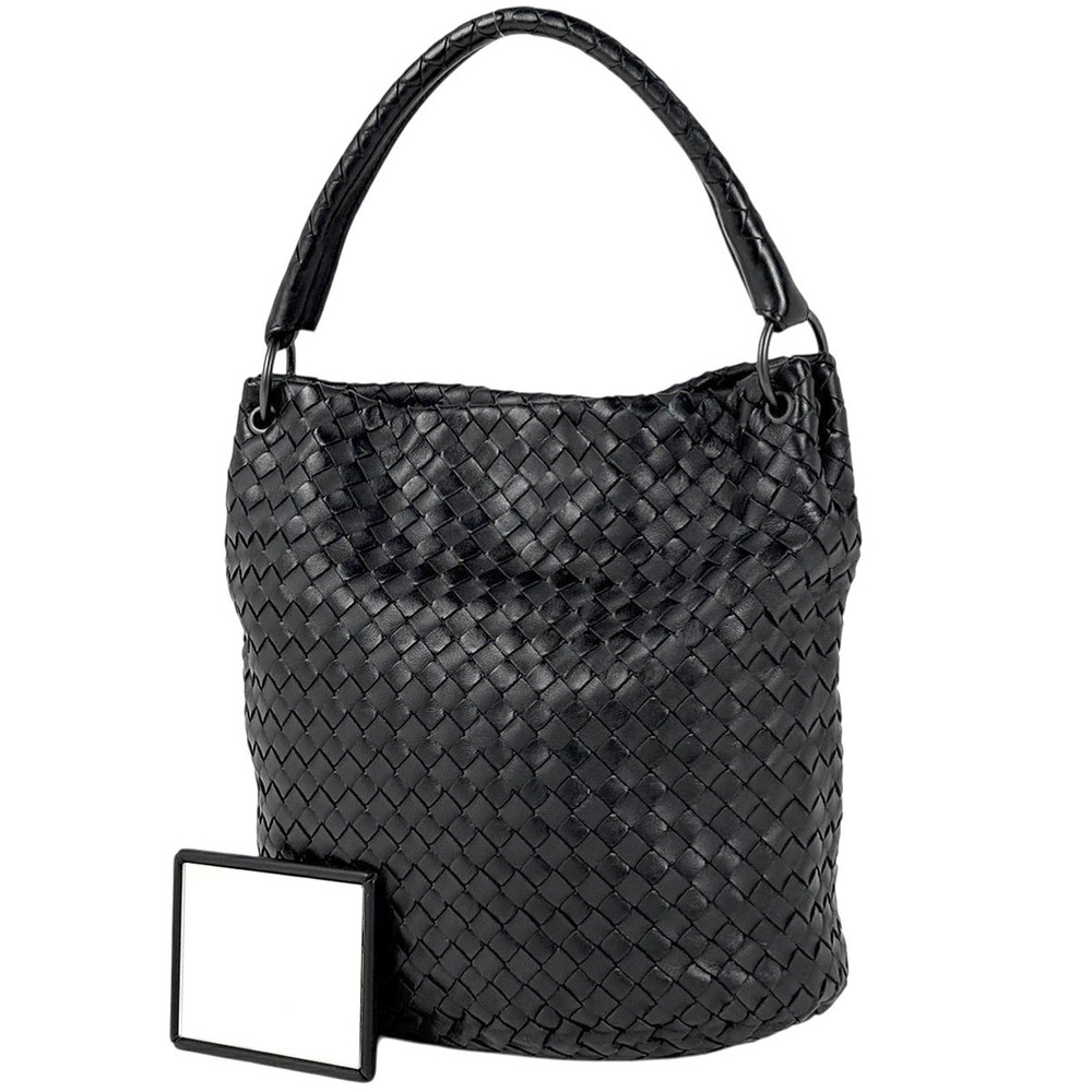 Bottega Veneta Intrecciato 2way Shoulder Bag Leather Black